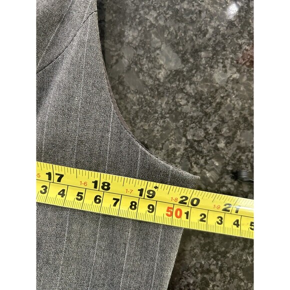 A New Day Grey Pinstripe Button Down Dress Office Androgynous Size Large City - Picture 5 of 8